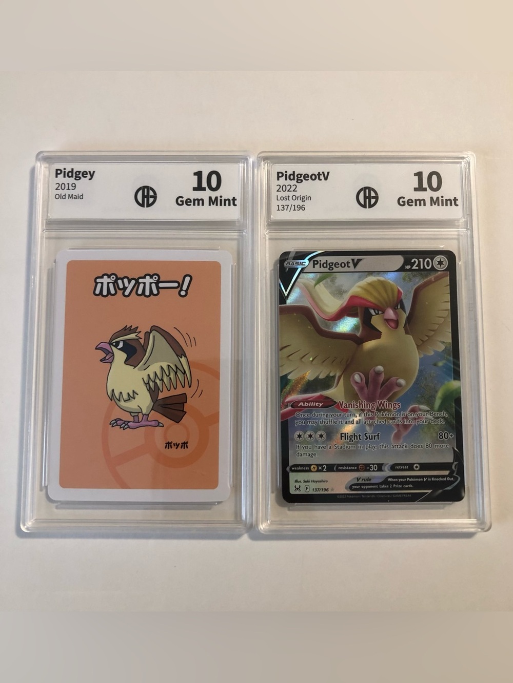 Pidgey and PidgeotV Graded Card Set
